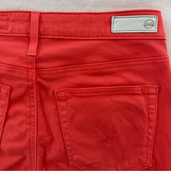 AG Adriano GoldSchmied The Prima Crop Cigarette Crop in Coral/Orange, Size 25 - Picture 11 of 14